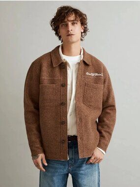 NWOT Madewell x One of These Days Shirt Jacket - Size XS Relaxed - Brown Wool